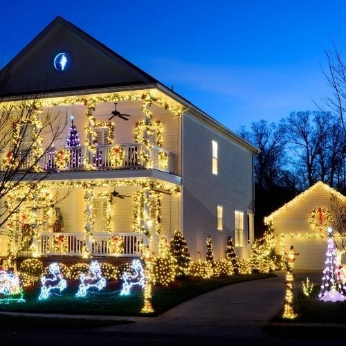 Holiday Lighting Safety Why Hire a Licensed Professional Electrician- common causes- outdoor lighting- electric panel upgrade - AFCI (1)