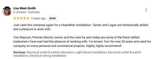 residential electrician in NKY_ google reviews_premiere electric company